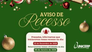 Leia mais sobre o artigo UNICERP informa período de recesso institucional de fim de ano