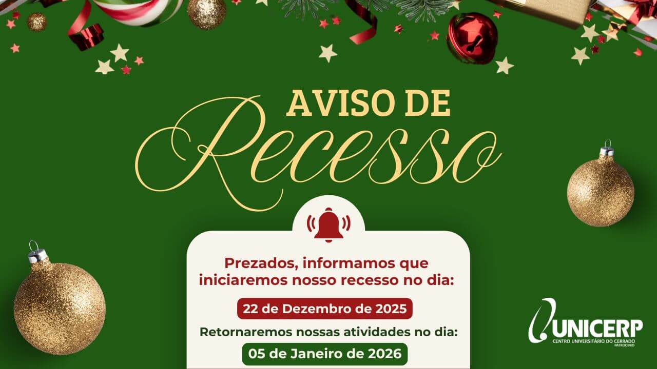 Leia mais sobre o artigo UNICERP informa período de recesso institucional de fim de ano
